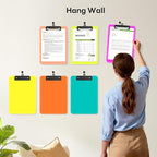 Zoenley A4 Plastic Clipboard Set of 12, Dark Colorful12.5 x 9" Letter Size - Image 5