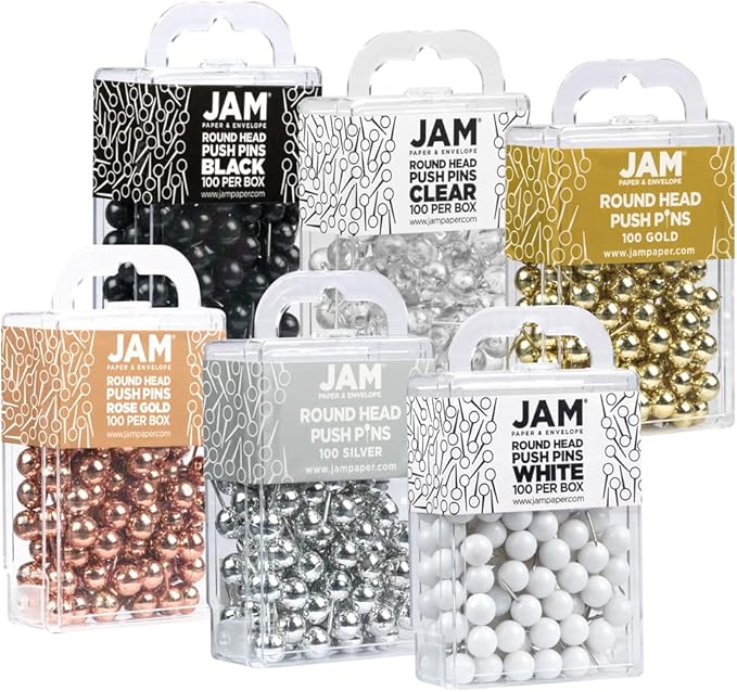 JAM PAPER Colorful Push Pins - Image 2