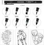 Piochoo Calligraphy Pens, 8 Size Calligraphy Pens - Image 3