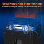 VidaTeco Paper Shredder for Home Office14-Sheet 60-Mins Micro Cut Shredder - Image 3