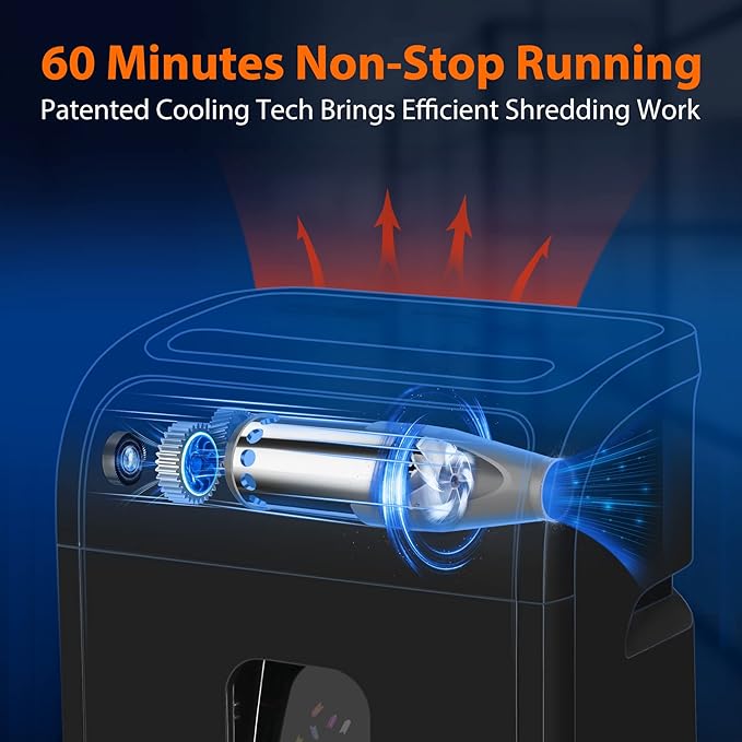 VidaTeco Paper Shredder for Home Office14-Sheet 60-Mins Micro Cut Shredder - Image 3