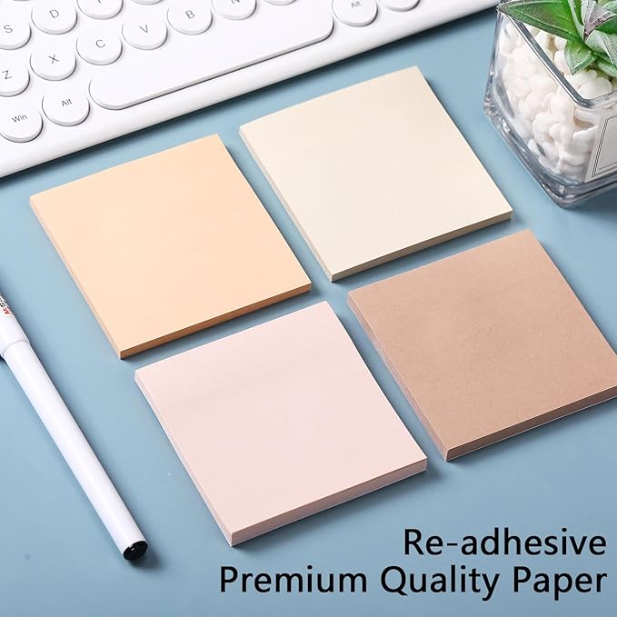 Thenshop 12 Pads Boho Sticky Notes 3''x3'', Self Stick Notes Pads Boho Office - Image 4
