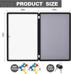 Geetery 36 x 24 Inch Enclosed Fabric Bulletin Board Tamperproof Lockable - Image 2