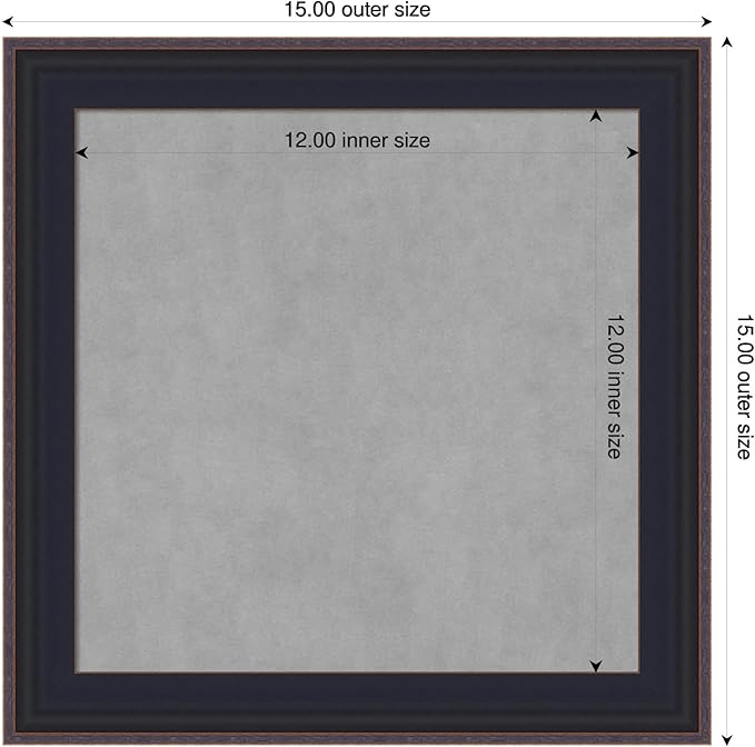 Amanti Art Black Framed Magnetic Board 15x15 X-Small Vision Board - Image 2