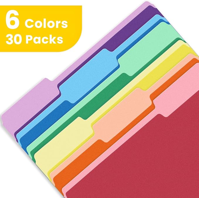 SUNEE File Folders, 30 Pack Manilla Folders 8.5 x 11, Colored File Folders Home - Image 3
