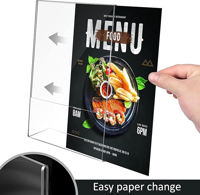 Ludery 8.5x11 Inches Acrylic Sign Slant Back Holder, Plastic Display Stand - Image 4
