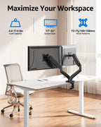 mountup dual monitor stand for desk, monitor arms shown in use