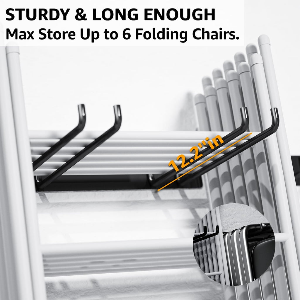 yyr folding chair storage rack, garden tool &, side view