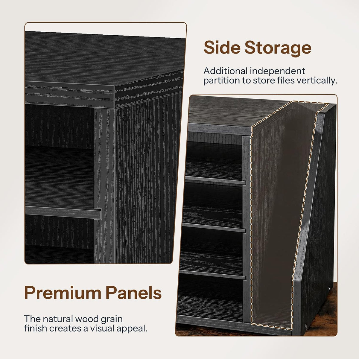 HOOBRO Mail Sorter, Literature Organizer with Adjustable Shelves, Paper Organ...