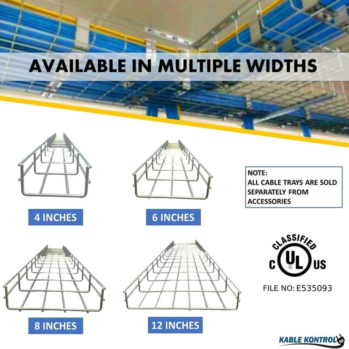 Kable Kontrol Cable Tray - 10 Feet Long x 4" W x 2” H - 30 Pcs Bulk Pack...