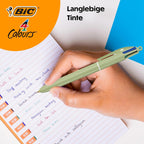 BIC 4 Colours Mineral Ballpoint Pen Medium Tip (1.00mm) - Assorted Barrel Colours Pack of 5
