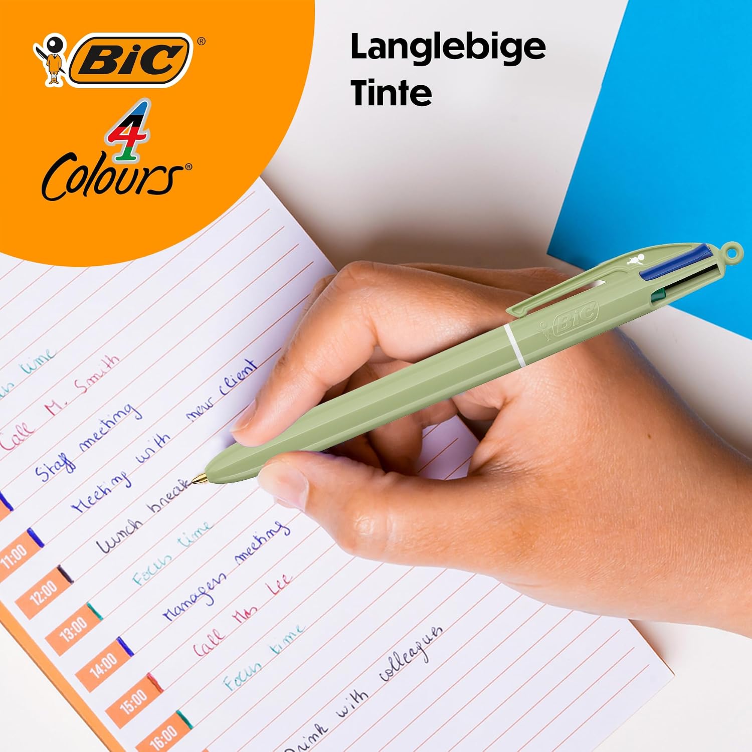 BIC 4 Colours Mineral Ballpoint Pen Medium Tip (1.00mm) - Assorted Barrel Colours Pack of 5