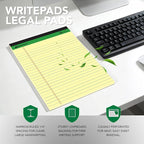 KAISA Yellow Legal Pads 12Pads Writing Pads Recycled Paper 5"x8" Norrow Ruled - Image 3