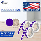 Perco Purple 1-Inch Round Circle Dot Sticker Labels - Image 2