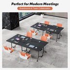 Goakwwuz Conference Room Table, Folding Conference Tables, Thicken Grey Tabletop - Image 6