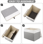 Bagnizer Large 22 Quart Linen Fabric Foldable Storage Bin Cube Organizer Basket - Image 3
