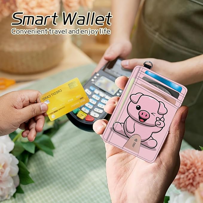 BWEGRHE Small Travel Wallets, RFID Blocking PU Leather Credit Card Holder - Image 4