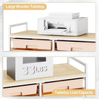 Rolling Storage Cart with 12 Drawers, Wooden Tabletop Utility Cart - Image 6