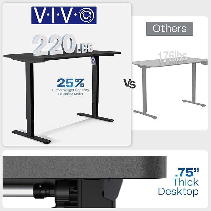 VIVO Electric 60 x 24 in Real Bamboo Standing Desk, Memory Height Adjustment - Image 5