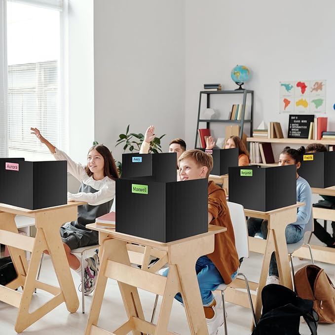 24 Pack Black Desk Dividers for Students, Privacy Shields Folder for Students - Image 2