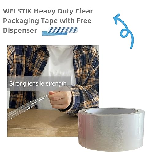 WELSTIK Packing Tape 660 Yards, 6 Pack 2 inch x 110 Yards Heavy Duty Clear - Image 5