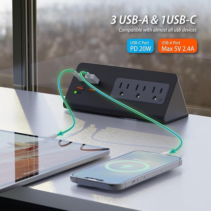 Upgraded, Desk Edge Clamp Mount Power Strips - Image 4