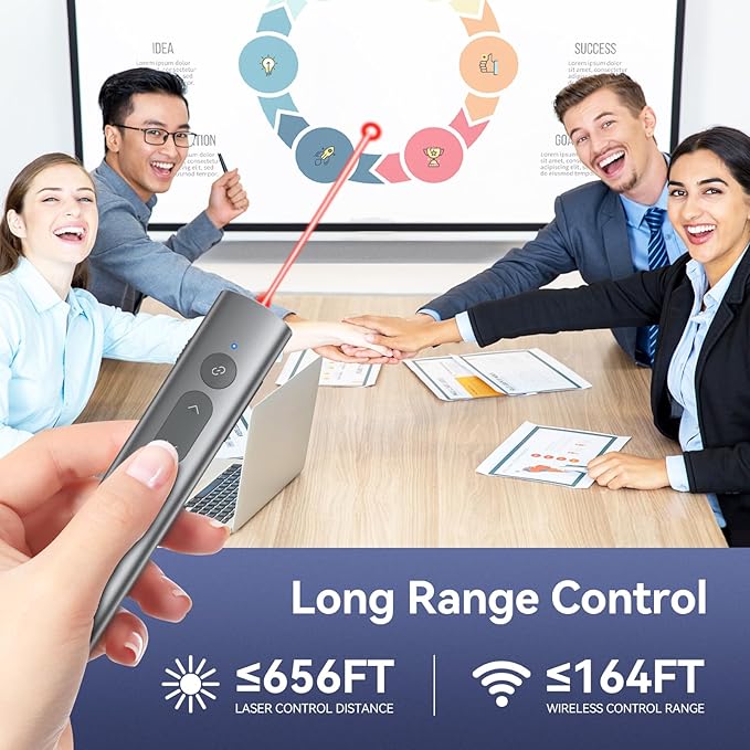 Wireless Presentation Clicker PowerPoint Remote: USB C A Presenter PPT Power - Image 2