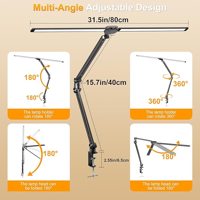 LED Desk Lamp for Office Home, 31.5" Architect Desk Light - Image 4