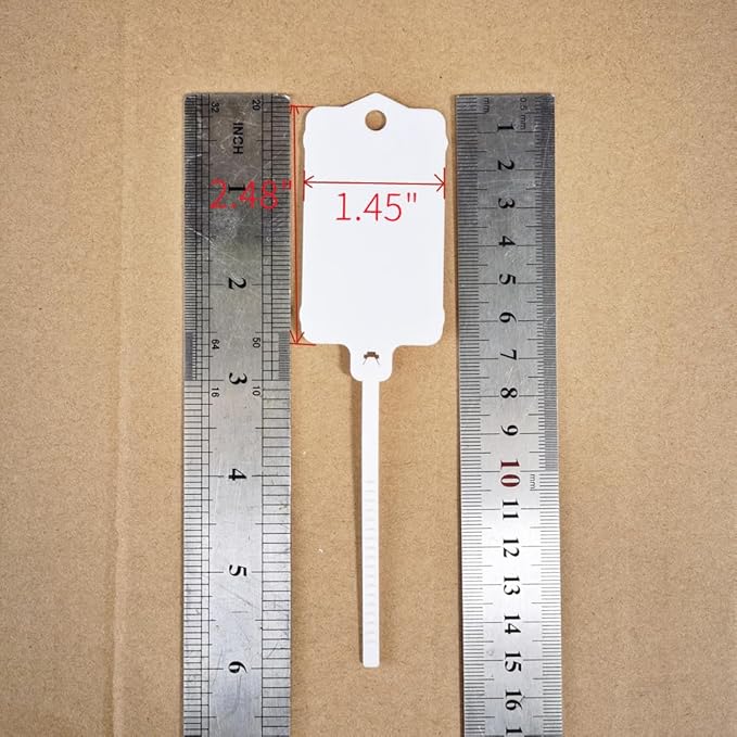 100pcs Reusable Blank Plastic Tags Ties Key Tags 1.45"*2.48" Serrated Tension - Image 2