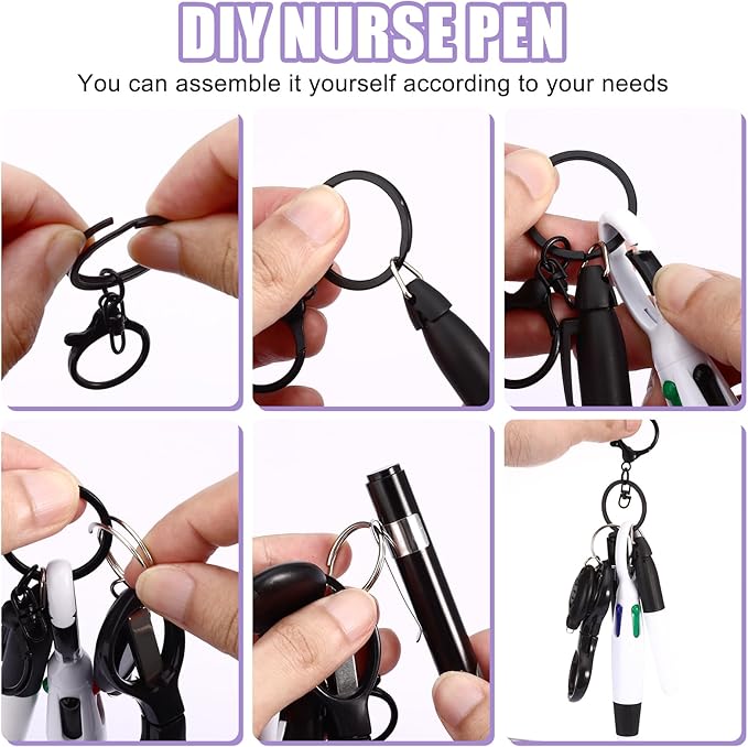 12 pcs Nurse Pen Set Two Colors Black Silver Include Permanent Marker Pen Pen - Image 4