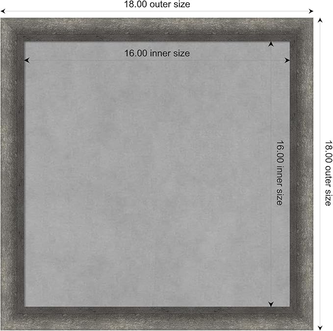 Amanti Art Grey Framed Magnetic Board 18x18 Small Vision Board - Image 3