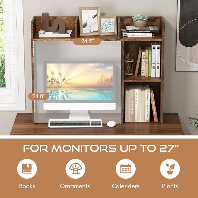 Tangkula Desktop Bookshelf, Countertop Storage Hutch - Image 7