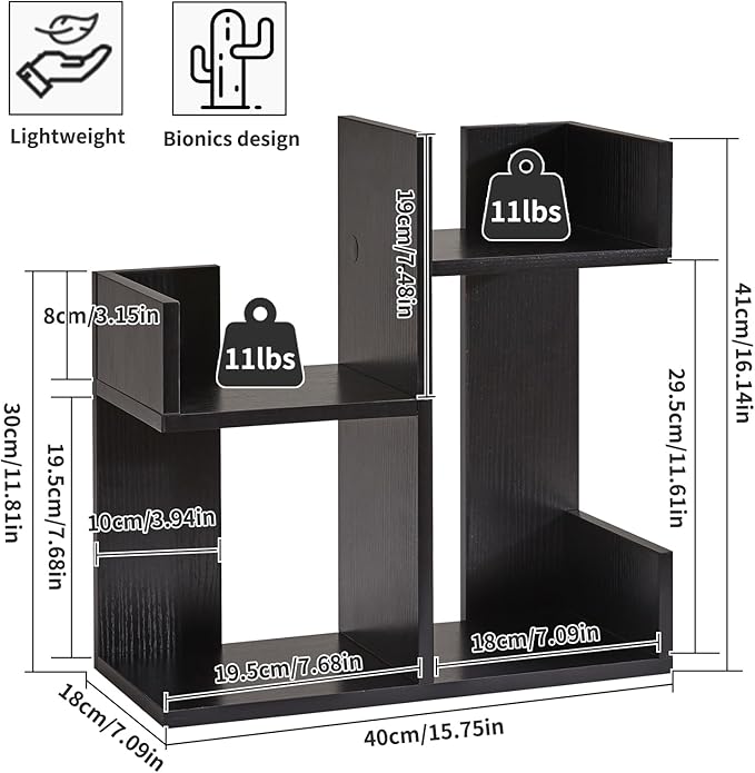 Aibiju Book Organizer for Desk, Cute Desk Top Organizing, Tree Bookshelf Unique - Image 3