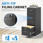 Yukimo 3 Drawer File Cabinet, Vertical File Cabinet - Image 5