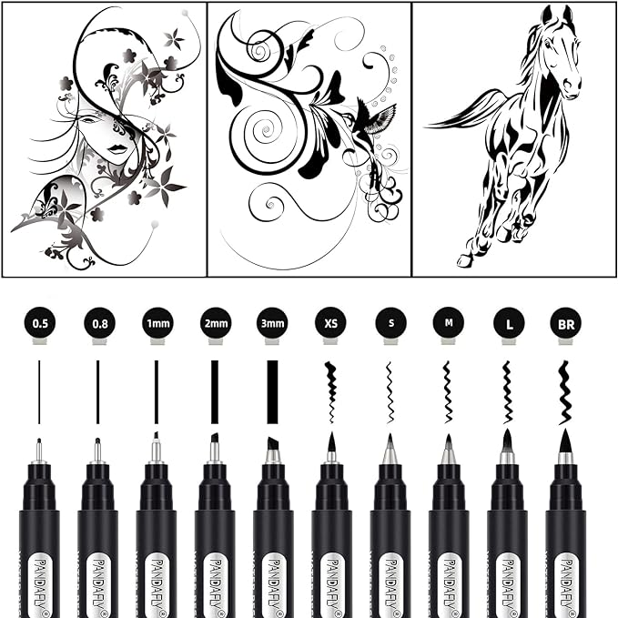 PANDAFLY Calligraphy Pen, 10 Size Calligraphy Pens - Image 3