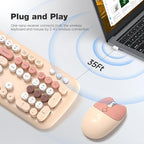 MOFII Wireless Keyboard and Mouse Combo, 2.4G Full-Size Retro Typewriter - Image 2
