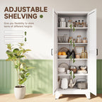 letaya 75" h metal storage cabinet with 2, front angle view