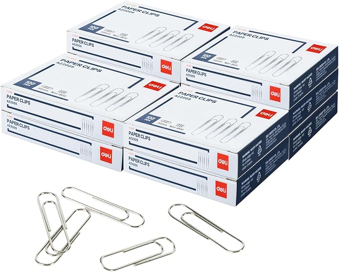 Deli Jumbo Paper Clips Nonskid, 1000 Large Paper Clips, 10 Boxes of 100 Each by delioffice