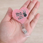 Have the Day You Deserve Funny Nurse Badge Reel, Retractable ID Card Pink Badge - Image 3