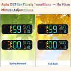 Peakeep Digital Alarm Clock for Bedrooms, Date Day of Week Large Display - Image 7