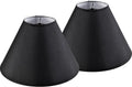 GO&SO Set of 2 Black Lamp Shade Fabric Large Lampshades, Barrel Lamp Shades 6.5