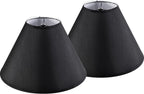 GO&SO Set of 2 Black Lamp Shade Fabric Large Lampshades, Barrel Lamp Shades 6.5