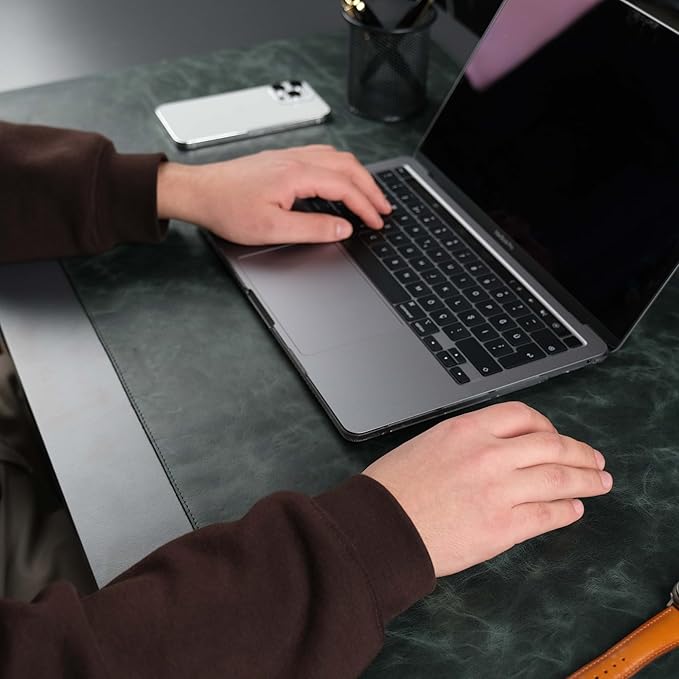 TORONATA Jersey Genuine Calfskin Leather Desk Pad, Office Desk Mat - Image 2