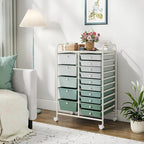 DORTALA 15-Drawer Rolling Storage Cart - Image 8