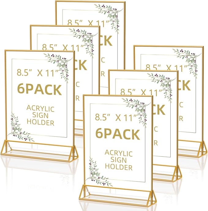 PPH-Sisy Acrylic Sign Holder 8.5X11 Clear Sign Holder, Double Sided Flyer Holder by PPH-SisyPurchaseNow