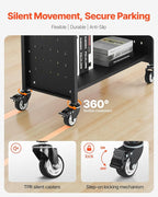 VEVOR Rolling Library Book Cart, 330 lbs Capacity, 30.3 x 15 x 48.0-Inch - Image 6