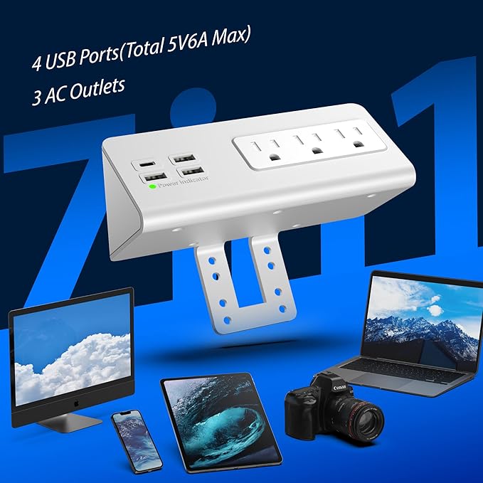 Nightstand Edge Mount Power Strip - Image 4