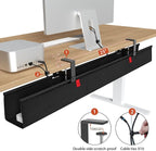 Univivi No Drill Under Desk Cable Management Tray, Clamp/Screw Mount Desk Cable - Image 3