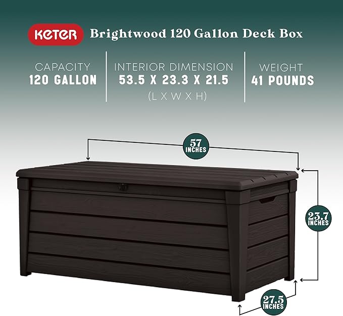 Keter Outdoor Storage Deck Box, - Image 2