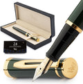 Wordsworth & Black Fountain Pen Set, 18K Gilded Fine Nib, Includes 24 Pack Ink